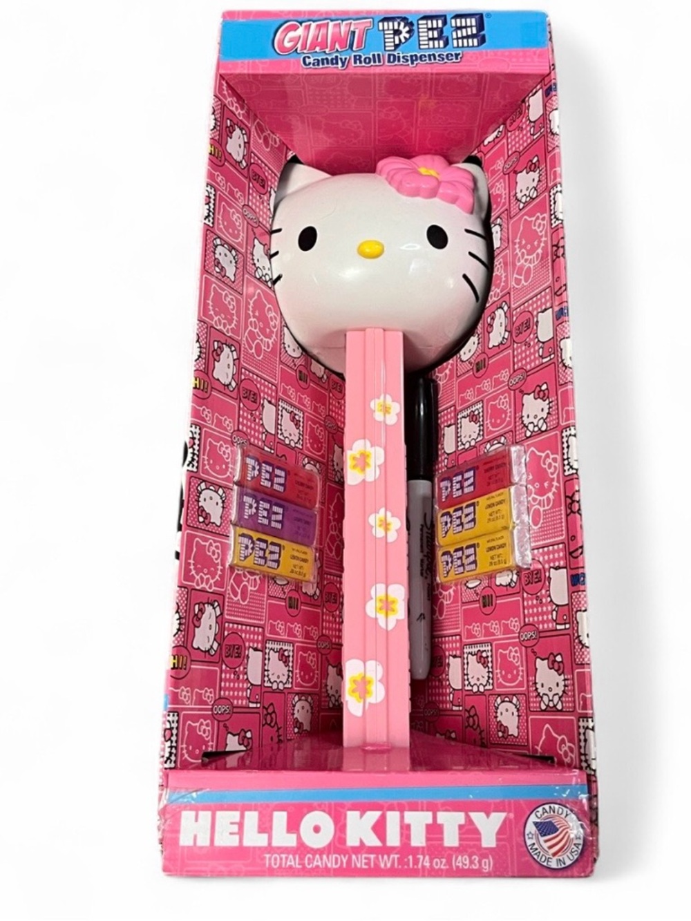 Hello Kitty Giant PEZ Dispenser Candy Roll Sanrio Pink New In Box Collectors